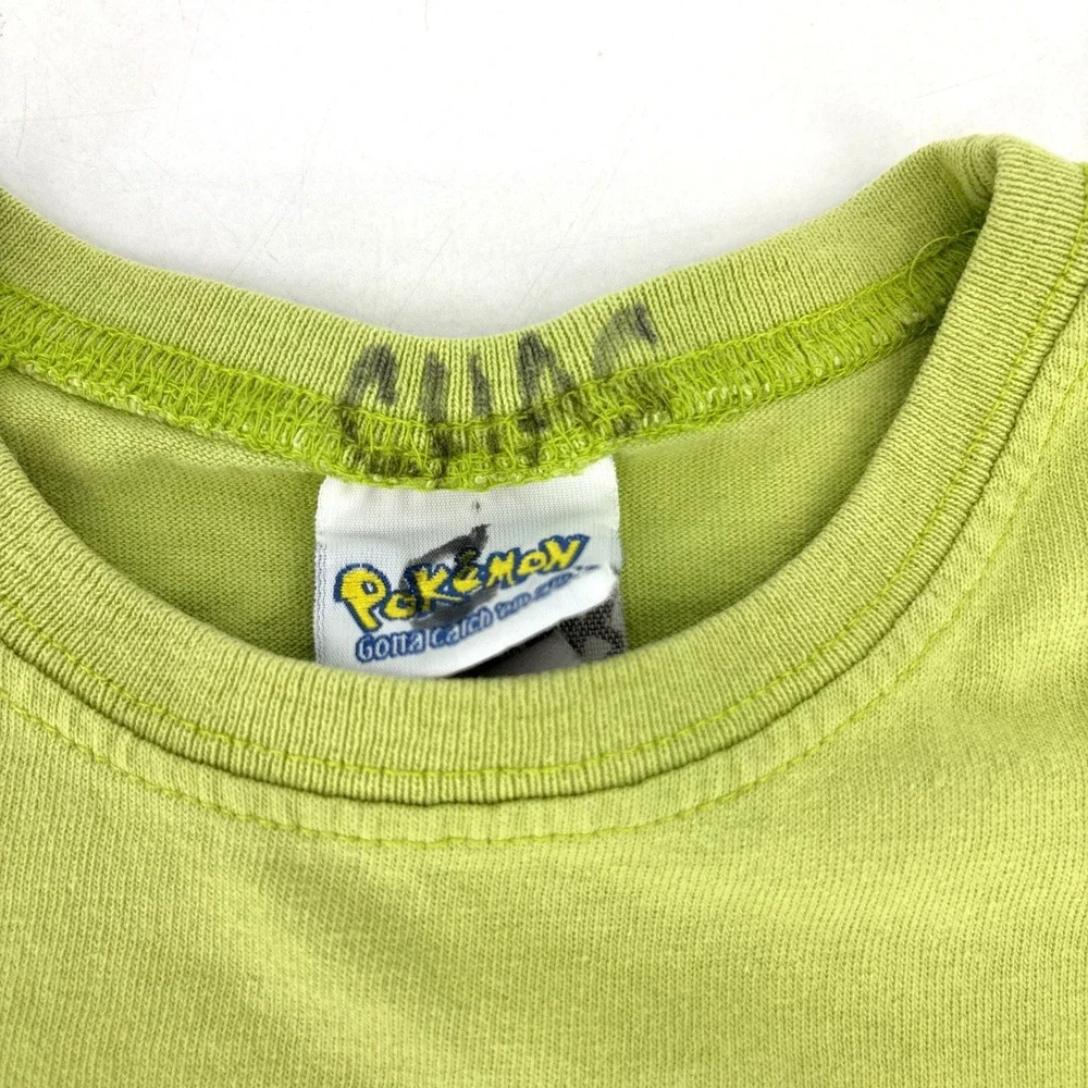 Vintage Y2K Pokemon T-Shirt Youth M Gotta Catch Em All Nintendo Pikachu Green 90